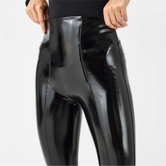 SPANX faux patent leather leggings black size XL - Picture 2 of 11